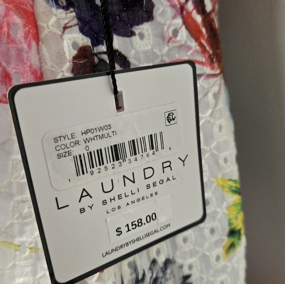 Laundry by Shelli Segal Floral Eyelet Halter Dress White 0 - Picture 12 of 13